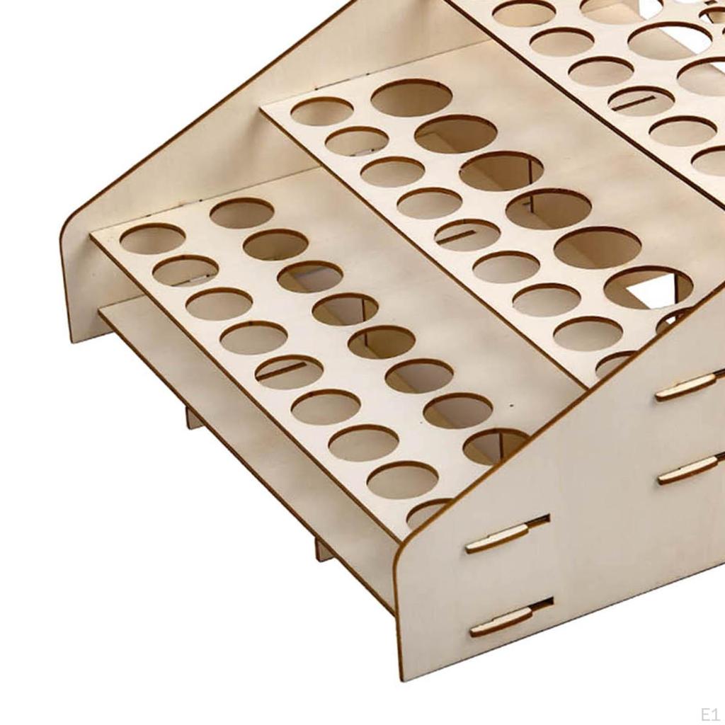 Деревянная стойка для краски, ящик для хранения эпоксидных инструментов, держатель-органайзер, 64 горшка