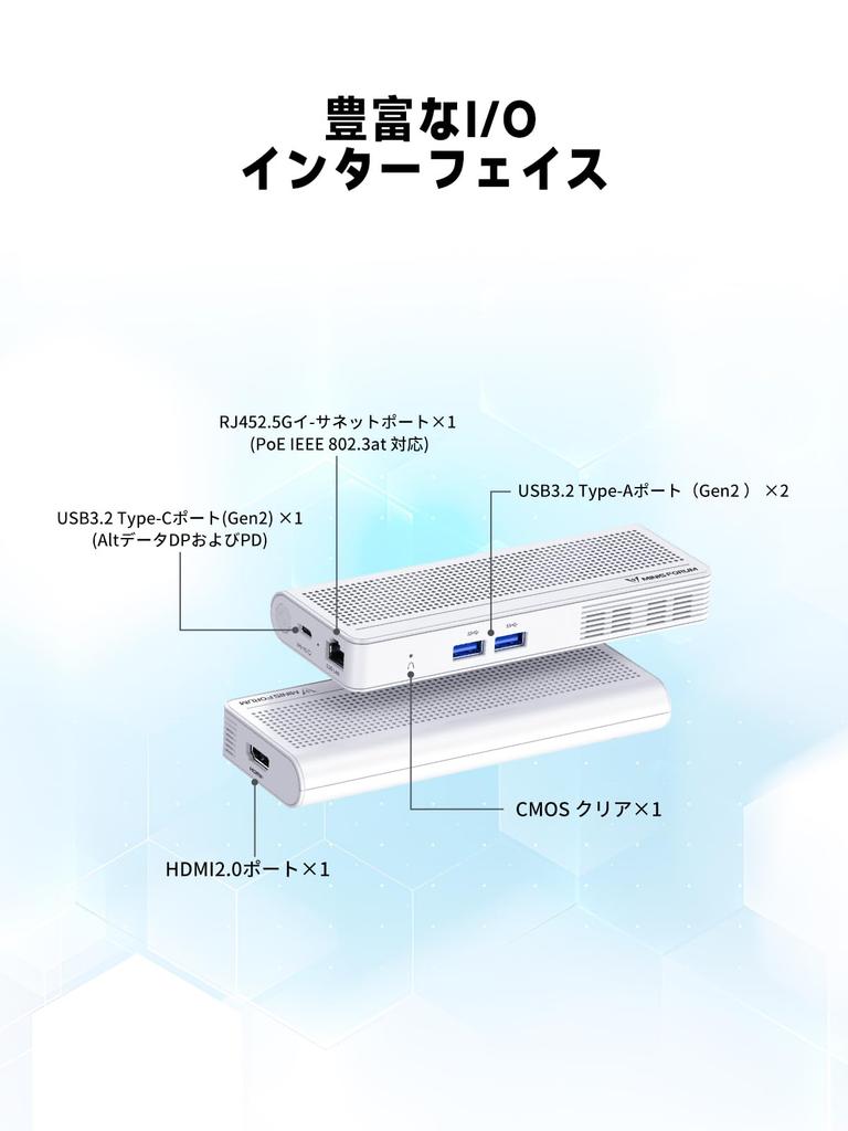 Мини-ПК MINISFORUM S100 Intel 8 ГБ 128 ГБ RJ45 IEEE блок питания PD маленький ПК-стик, N100, LPDDR5, UFS2.1 SSD, Wi-Fi 6, совместимый с BlueTooth 5.2, 2.5GPoE