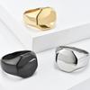 Metal Glossy Rings for Mens Stylish Geometric Six-sided Design Punk Style Finger Ring Unisex Simple Jewelry Accessories
