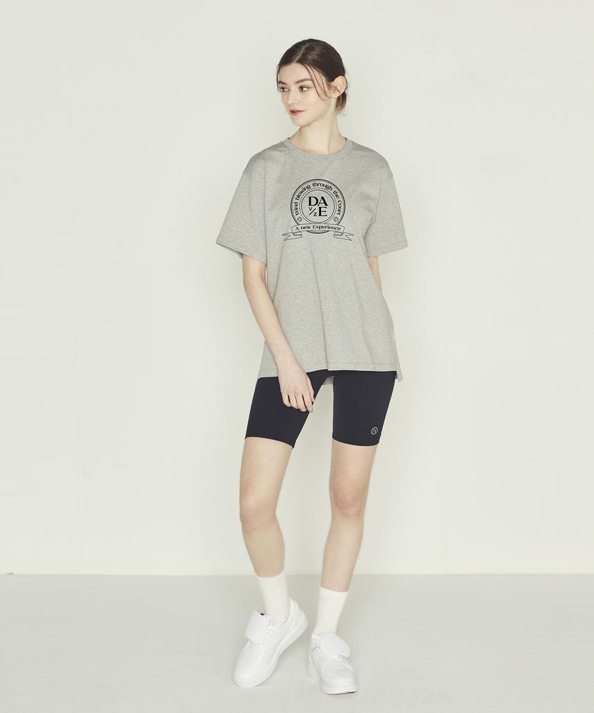 DAVE&DAZE Heritage Logo Boxy Fit Short Sleeve T-Shirt Women'S Grey