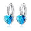 Luxury Colorful Heart Band Real Pure 925 Sterling Silver Jewelry Cubic Zirconia Stone Earrings Fashion Women Favourites