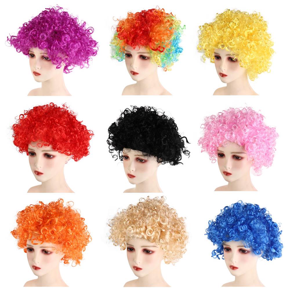Football Fans Wigs Clown Props Afro Curly Wigs Costume Party Funny Wig Synthetic Wigs Cosplay Hairs