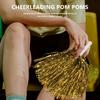 Oidnvay 24pcs Cheerleading Pom Poms Metallic Foil Cheer Pom Poms with Plastic Handles for Adults Kids Cheerleader Party Yellow