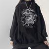 Gothic Dragon Print Hoodies Women Harajuku Vintage Hoodie Sweatshirt Oversized Streetwear Y2k Casual Winter Autumn Grunge Coat