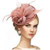 Exquisite Feathers Fascinator Hat Elegant Bride Headdress Vintage Tea Party Mesh Hair Band Wedding
