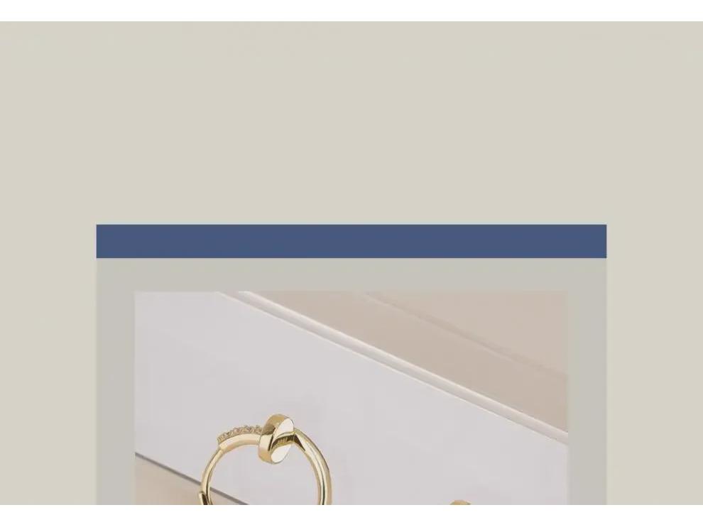 Серьги Niche Cold Style в форме ногтей из чистого серебра для женщин - простые, элегантные, легкие и роскошные