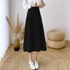 Простая нерегулярная однотонная драпированная плиссированная юбка, женская весенняя темпераментная пригородная юбка трапециевидной формы с высокой талией средней длины