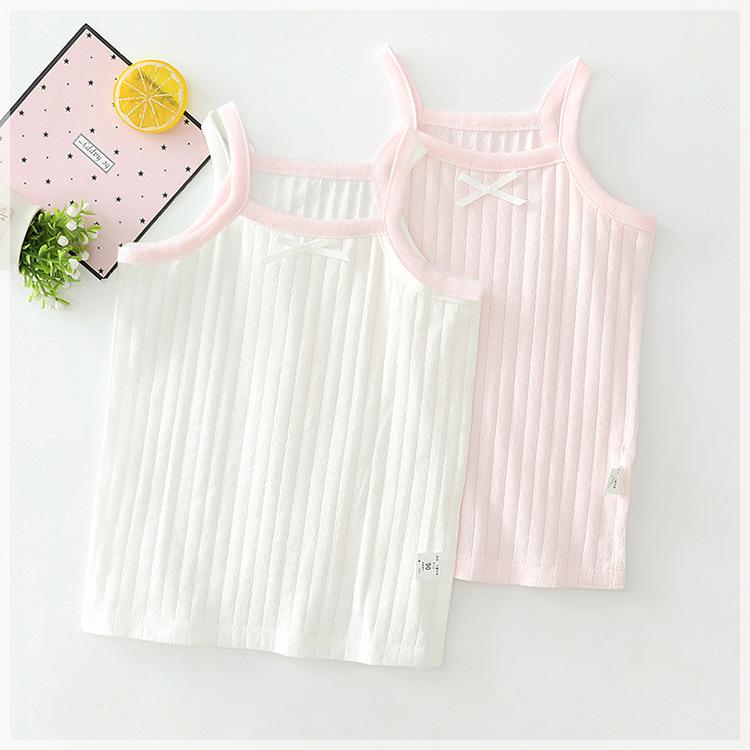 2 шт. Девочки Майка 2-12 лет Белый Базовый топ-майка для девочек Спортивные топы Набор трусов для девочек