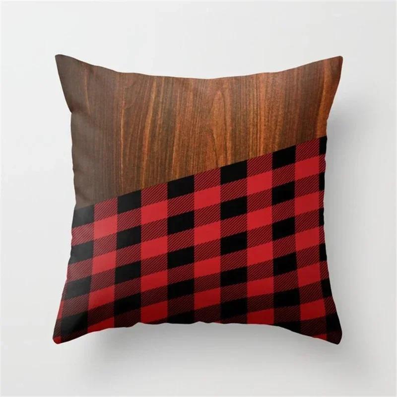45x45cm Creative Wood Texture Marble Pillowcases Fashion Geometric Cushions Case Farmhouse Home Decor Sofa Couch Throw Pillows