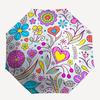 1pc Floral Heart Pattern Automatic Folding Umbrella - Portable Collapsible Design, 8-Rib Iron Frame, Durable Fabric yy251125086