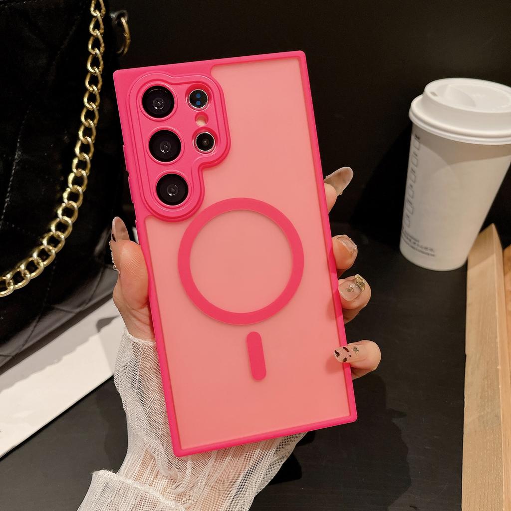 Suitable for Samsung S25ultra Skin Sensitive Magnetic Suction Mobile Phone Case S24plus Matte S23 Lens Film Full Inclusive Protective Case