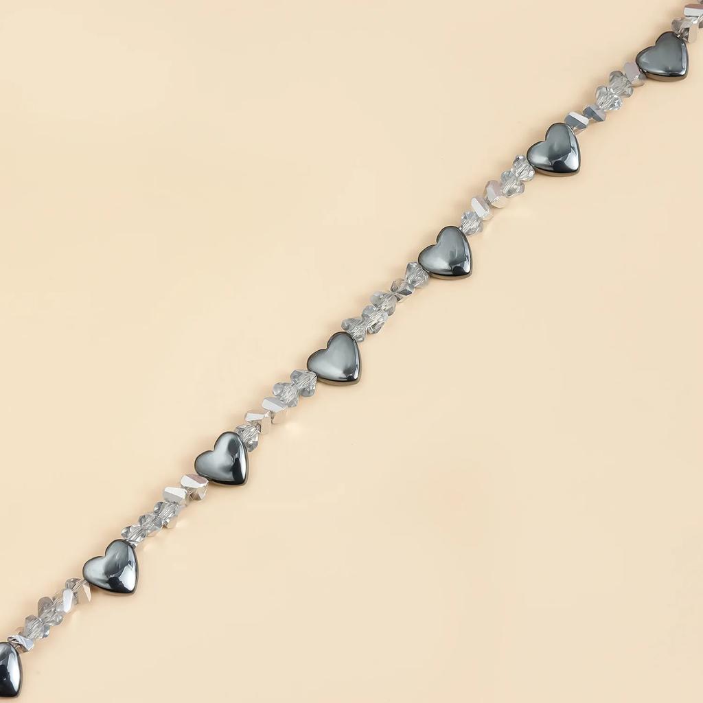 Ожерелье-чокер Сердце, вдохновленное роскошью, из черного обсидиана, стеклянных кристаллов и сплава, женское, элегантное, для наслаивания, для свидания