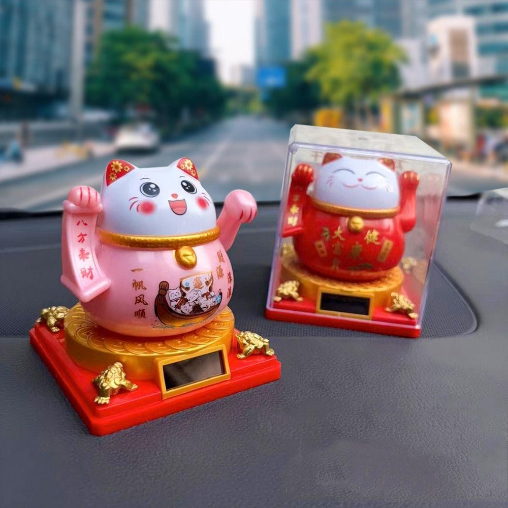 Wealth Welcoming Fortune Cat Waving Arm Car Decoration Automotive Interior Supplies Home Decor