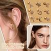 Titanium Steel & Stainless Steel Post Crown Ear Studs With Micro-Pavé Zircon - Screw-Back Ball Fashion Earrings For Western Piercing Jewelry