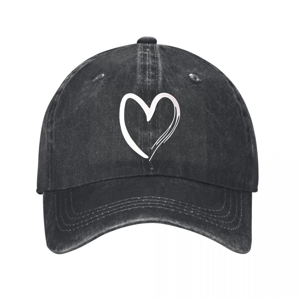 Pink Heart Baseball Cap New Vintage Washed Cotton Baseball Cap Parent Kids Sun Hats