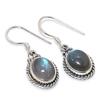 Серьги из стерлингового серебра 925 пробы с натуральным лабрадоритом 1,25 дюйма V3E27
