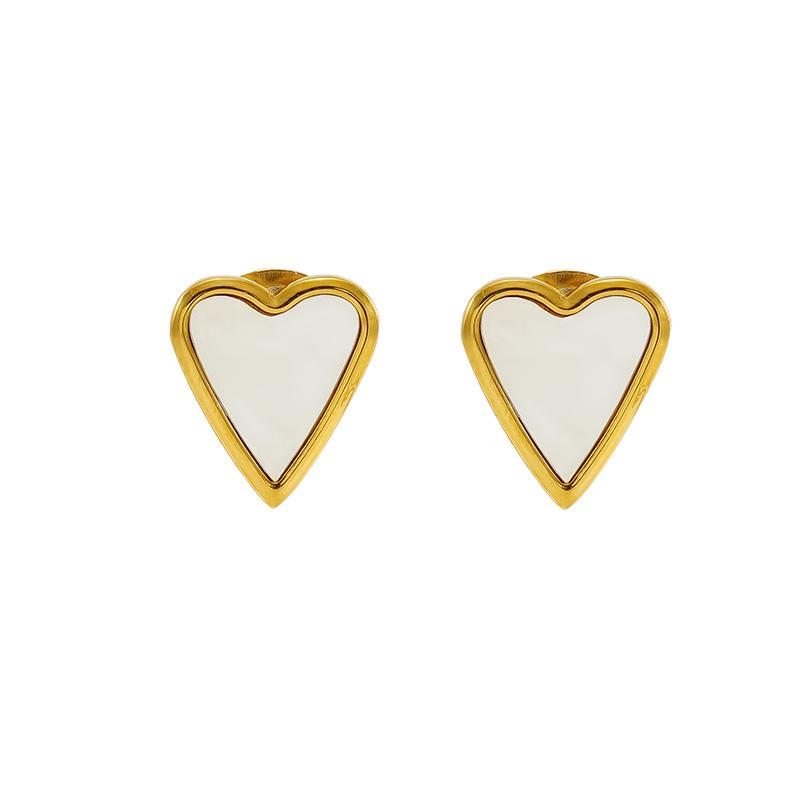 Простые и холодные серьги-гвоздики в форме персикового сердца, передовой дизайн, нишевые легкие роскошные универсальные серьги из титановой стали