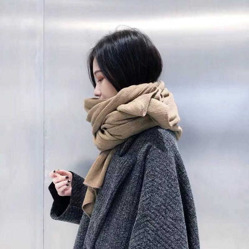 Women's Solid Color Thick Warm Student Couple Scarf New Autumn Winter Female Imitation Cashmere Versatile Scarfs
