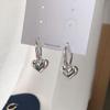 Gold Silver Color Women Love Heart Piercing Ear Hoop Heart Earrings Drop Earring Stud Earrings