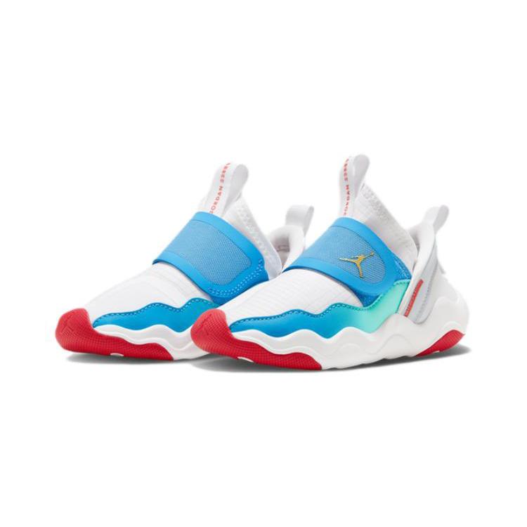Jordan 23/7 Slip Resistant Cushioning Low top Children's Basketball Shoes White Blue Children Aged 3 7 Years Old FN8897-171