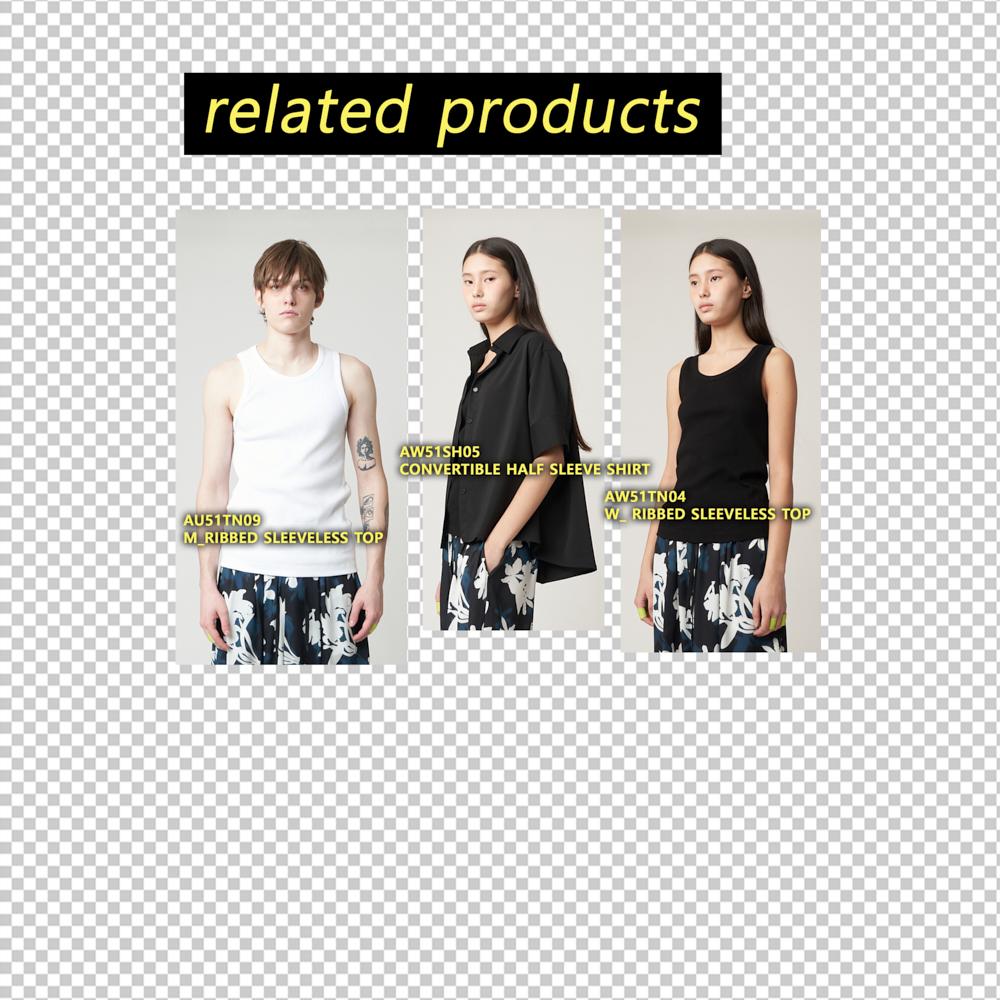 ATHPLATFORM Au51Pt07 Floral Wide Pants_Black