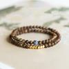 2026Agarwood Bracelet White Agarwood Double Circle Small Bead Bracelet Lotus Charm Bead for Women New Chinese Style Layered Gold Lotus