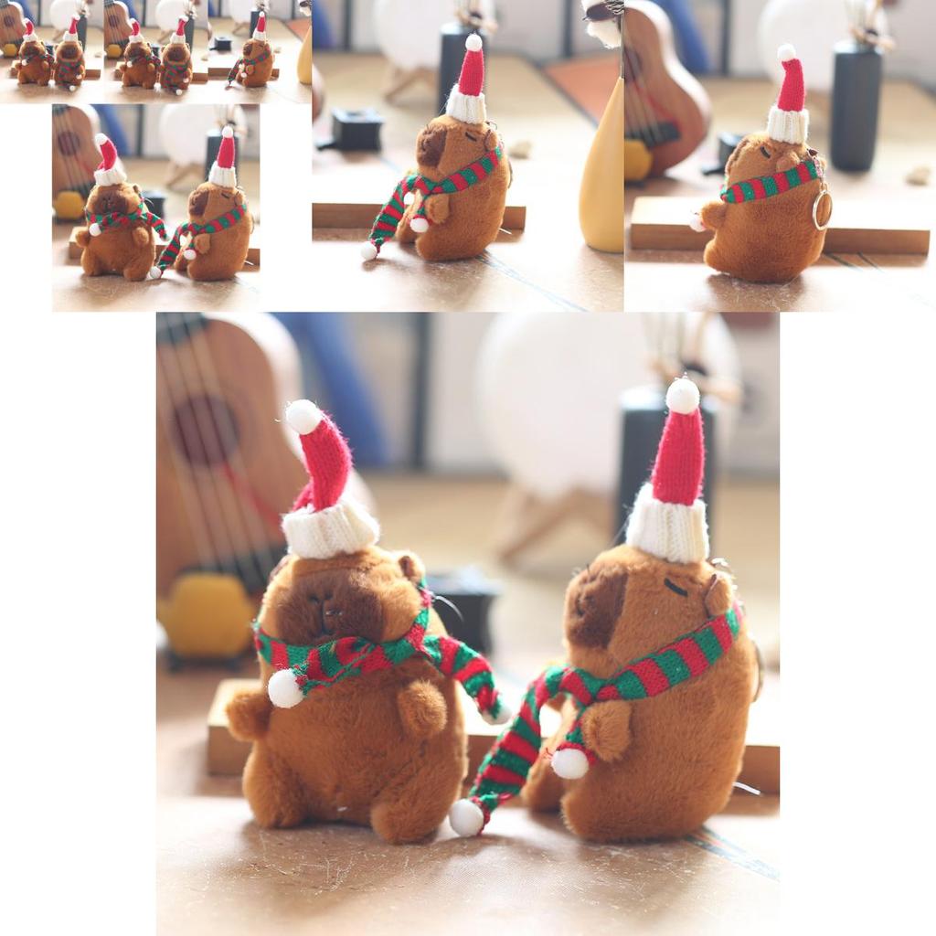Charming Miniature Capybara Plush Toy Keychain 14cm Perfect For Holiday Cheer