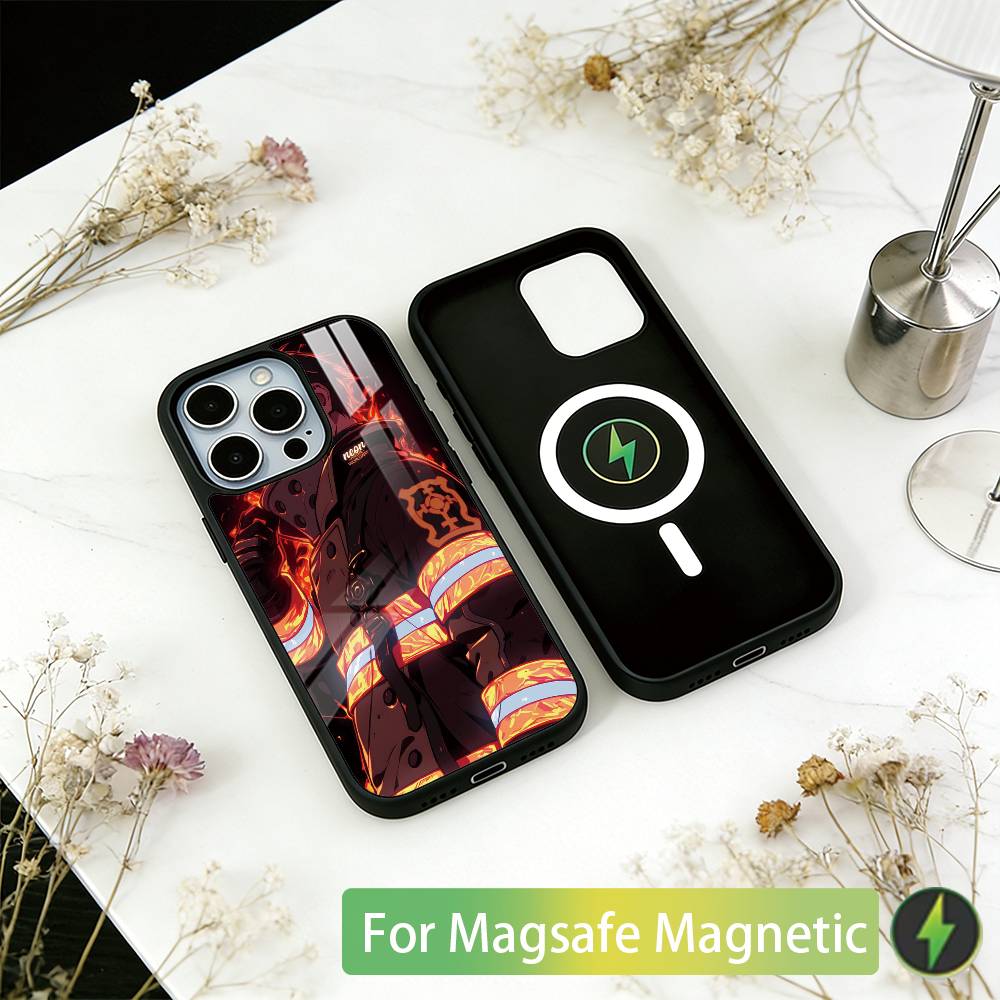 Fire Force Shinra Kusakabe Phone Case For iPhone17,16,15,14,13,12,11 Plus,Pro Magnetic with Magsafe Wireless Charging