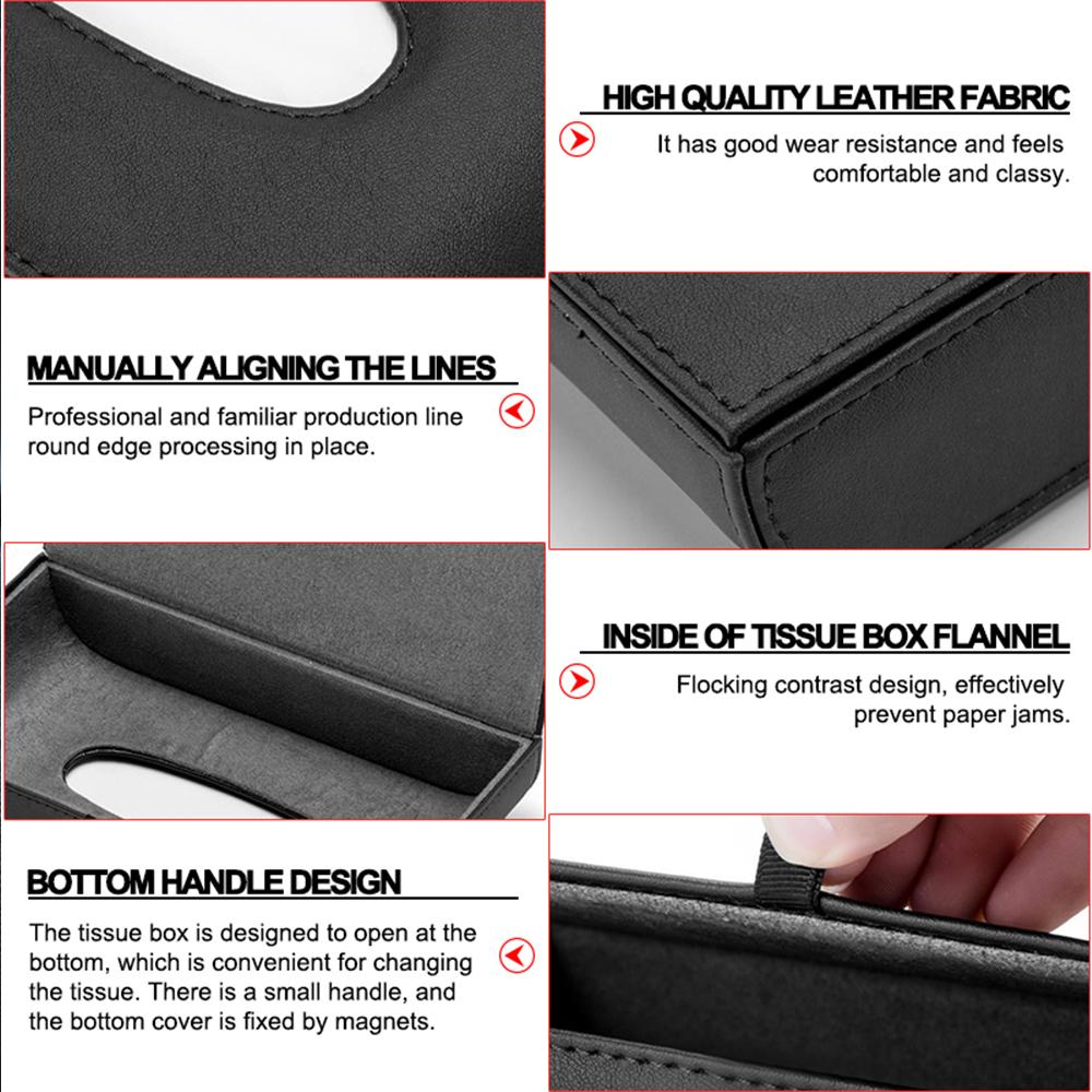 New 3D Leather Tissue Box Drawer Desktop Kitchen Napkin Storage Boxes For Volvo Rdesign T6 AWD C30 S40 S60 S70 S80 V40 V50 V70