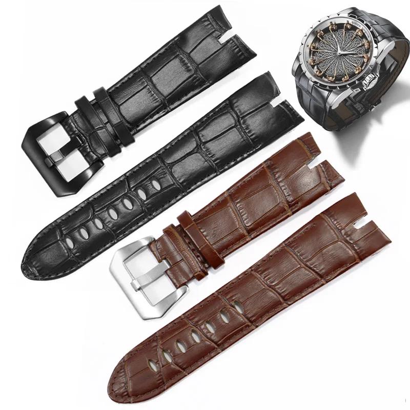 Genuine Leather Watchband 26mm For Roger Dubuis For EXCALIBUR Series Watch Band Strap 42mm Dial RDDBEX0405 Men's Accessories