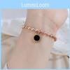 Fashionable Rose Gold Titanium Steel Women's Bracelet With Geometric Shapes