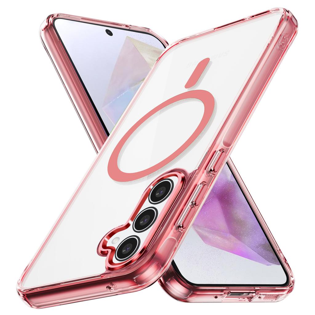 Магнитный чехол для телефона Samsung Galaxy A35 5G, TPU рамка, прозрачная поликарбонатная задняя крышка