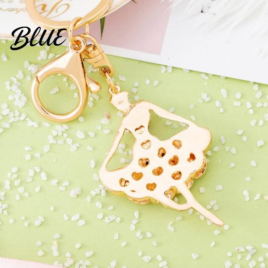 Sparkling Keychain Ballerina Rhinestones Ballet Dancer Key Ring for Women