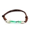 Stones and Minerals. Raw Emerald Bracelet. Brown Color.