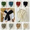 Cape Solid Color Scarf Blouse Shoulders Fake Collar Wool Scarves Elegant Knitted Shawl  Outdoor