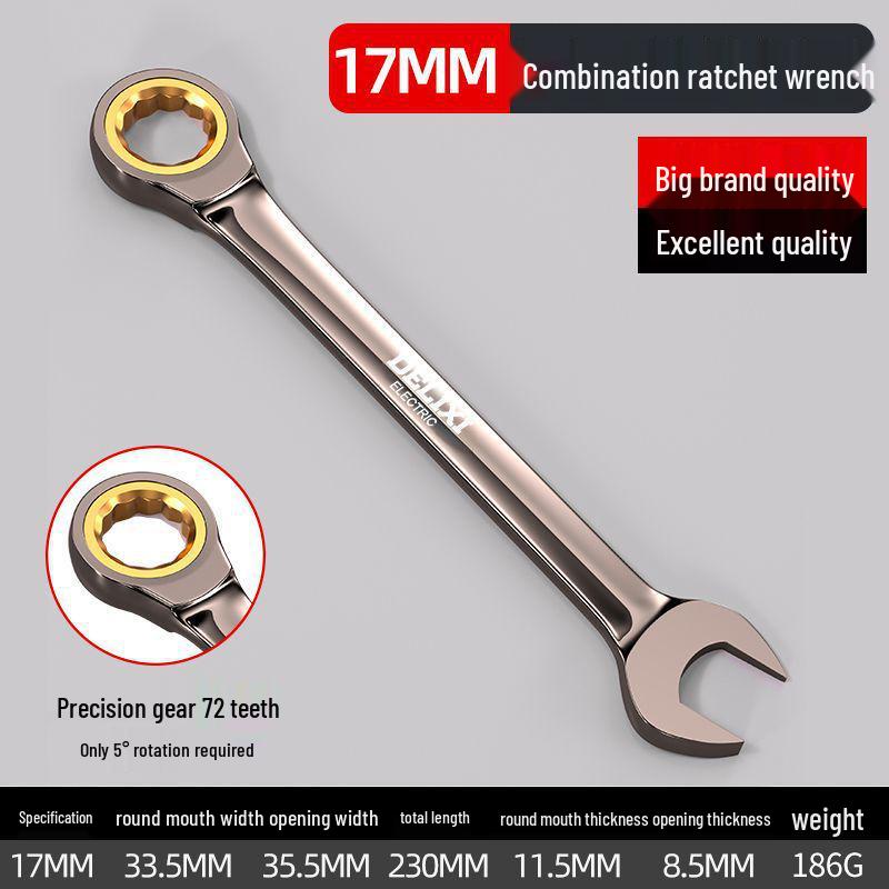 72-Teeth Dual-Purpose Swivel Head Ratchet Wrench - Ideal for Quick Automotive Repairs