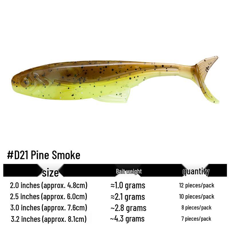 Плавающая мягкая приманка с Т-образным хвостом и крючком свинцовой головкой для оснастки на окуня и мандаринку