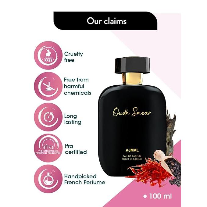 Ajmal ARTISAN - OUDH SMEAR Стойкий аромат, подобранный вручную роскошный парфюм для мужчин 100 мл.