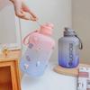 2 Liter Sports Water Bottle With Straw Large Capacity Fitness With Scale Gradient Kettle Outdoor Plastic Portable Water Bottle