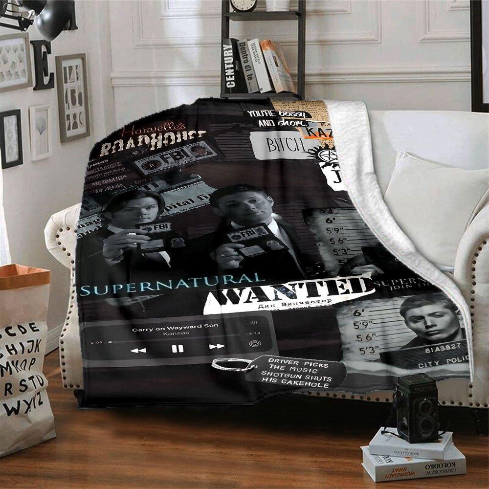 1 шт. Плед «Сверхъестественное 24», мягкий, теплый, для дома, офиса, путешествий, всесезонное, уютное постельное белье, подарок, уютный офисный аксессуар