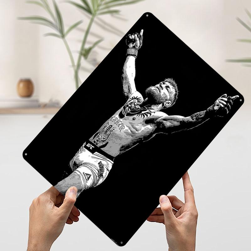 Conor McGregor Victory Illustration Metal Poster Customized Wall Art Retro Vintage Tinplate Signs for Man Cave Decoration Garage