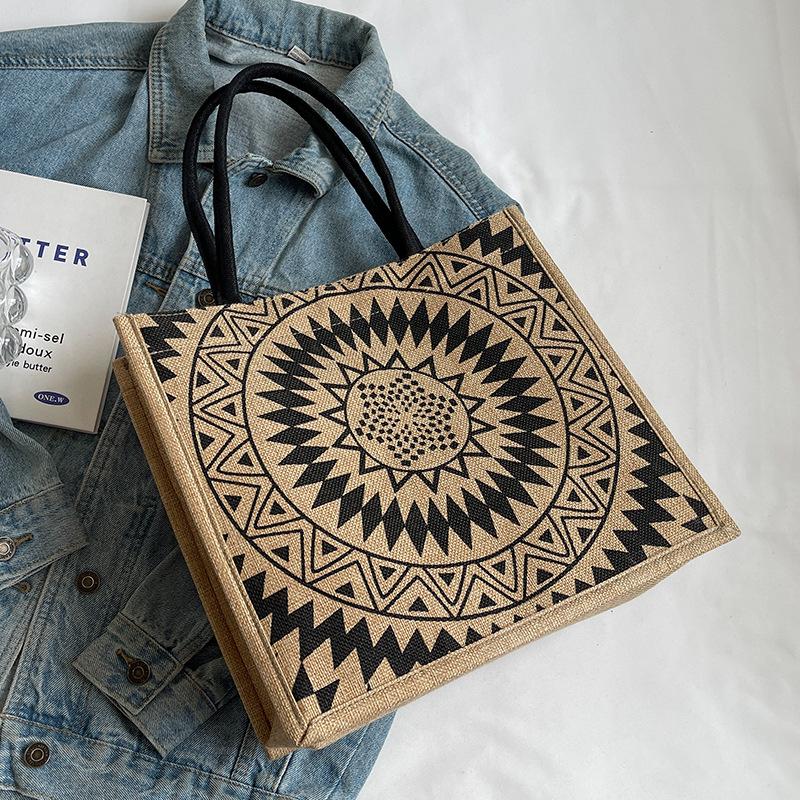 Large Capacity Single Shoulder Tote Bag for Women Ethnic Style Mommy Bag College Student Handbag