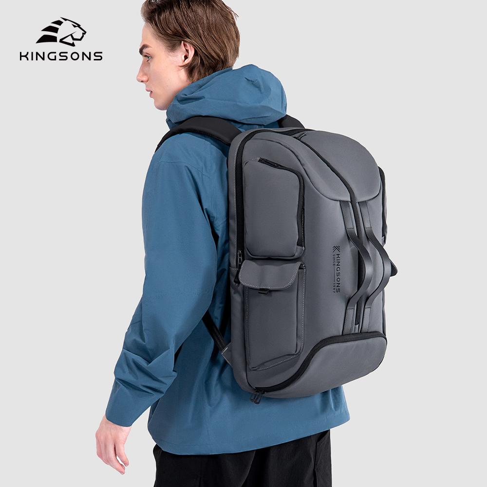 Men Backpack Kingsons For 15.6 Inch Laptop 35 L Business Travel Backpack 2025 New Large Capacity Concise Design Waterproof 180° Open Up