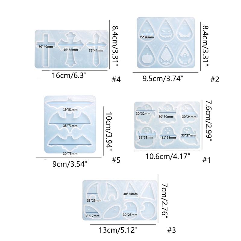Хэллоуин Серьги Смола Форма Ювелирная Форма для Литья Силиконовая Форма для Подвесок Форма для Эпоксидной Смолы для Смоляных Ювелирных Изделий DIY Ремесел