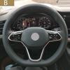 Индивидуальная чехол на руль автомобиля для Volkswagen ID3 ID4 Crozz ID6X ID4X Touareg Сшитый вручную 3 вспомогательных дизайна Кожа Замша