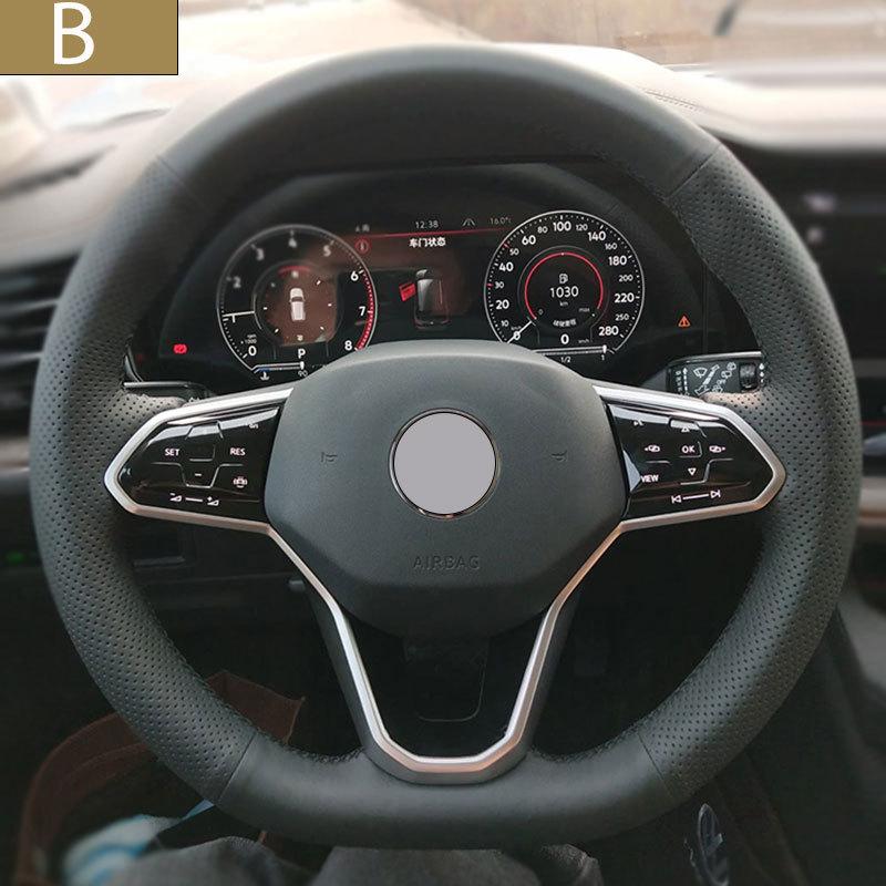 Индивидуальная чехол на руль автомобиля для Volkswagen ID3 ID4 Crozz ID6X ID4X Touareg Сшитый вручную 3 вспомогательных дизайна Кожа Замша