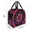 Abstract Floral Mandala Leakproof Thermal Cooler Food Insulated Lunch Bag School Children Student