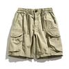 Summer Workwear Shorts Men's Casual Pants Solid Color Versatile Five Quarter Pants Men's Multi Pocket Pants