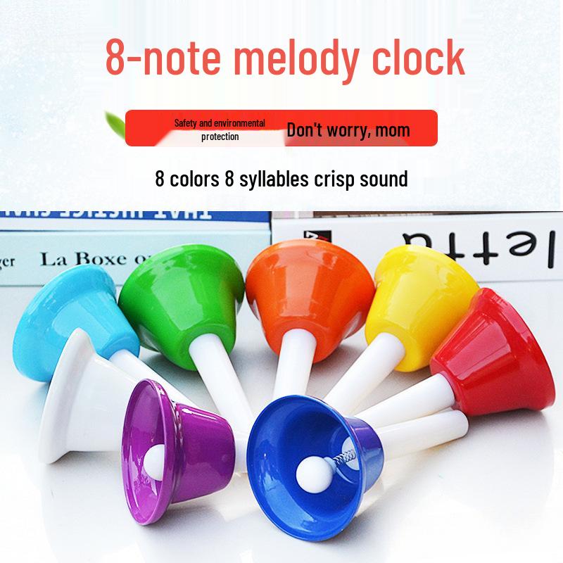 Jingle Bells Musical Instrument for First-Grade Music Class - Wooden Handle & Red Rope Copper-Plated Bell