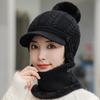 Women's Winter Hat with Ear Flaps, Neck Warmer & Face Mask - Cozy Fleece-Lined Knit Beanie for Outdoor Cycling